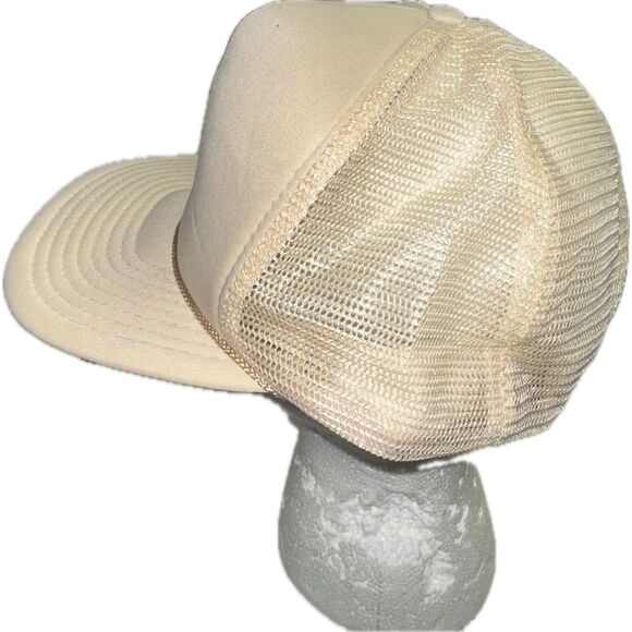 Blank Cream Mesh Foam Trucker Hat Cap 90’s Quality Caps by George SnapBack - Picture 2 of 7